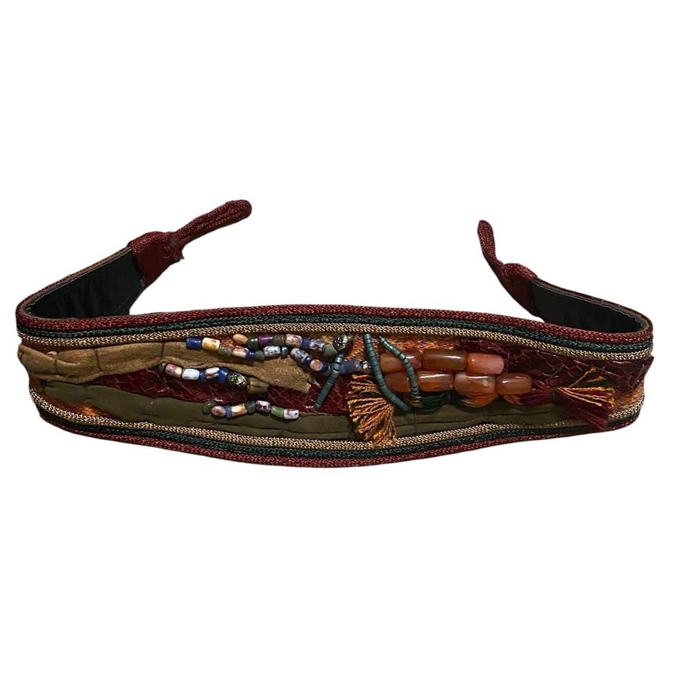Vintage R.J. Graziano Colorful Bohemian Beaded Belt XS